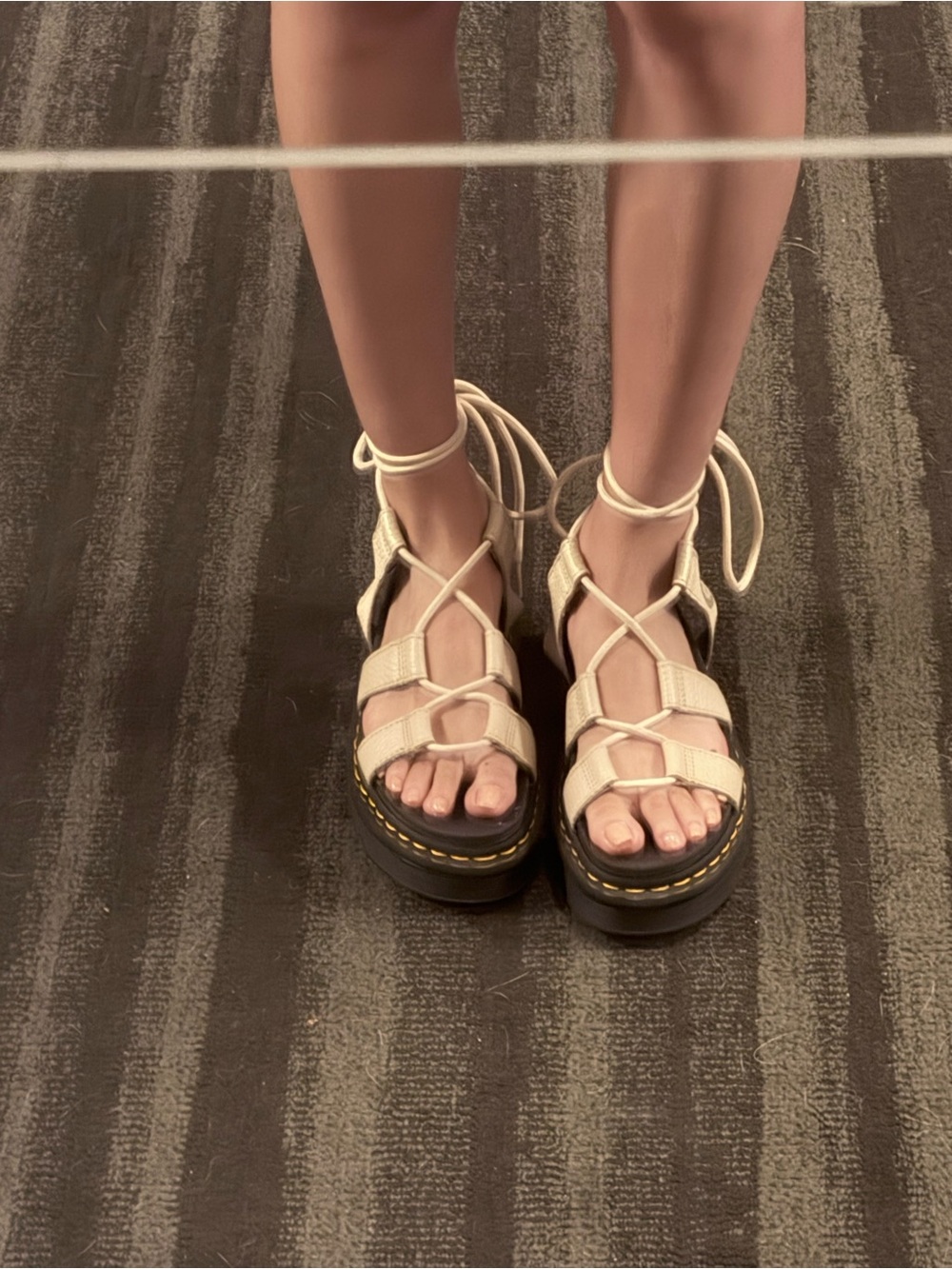 Dr Martens Nartilla leather sandals in parchment beige